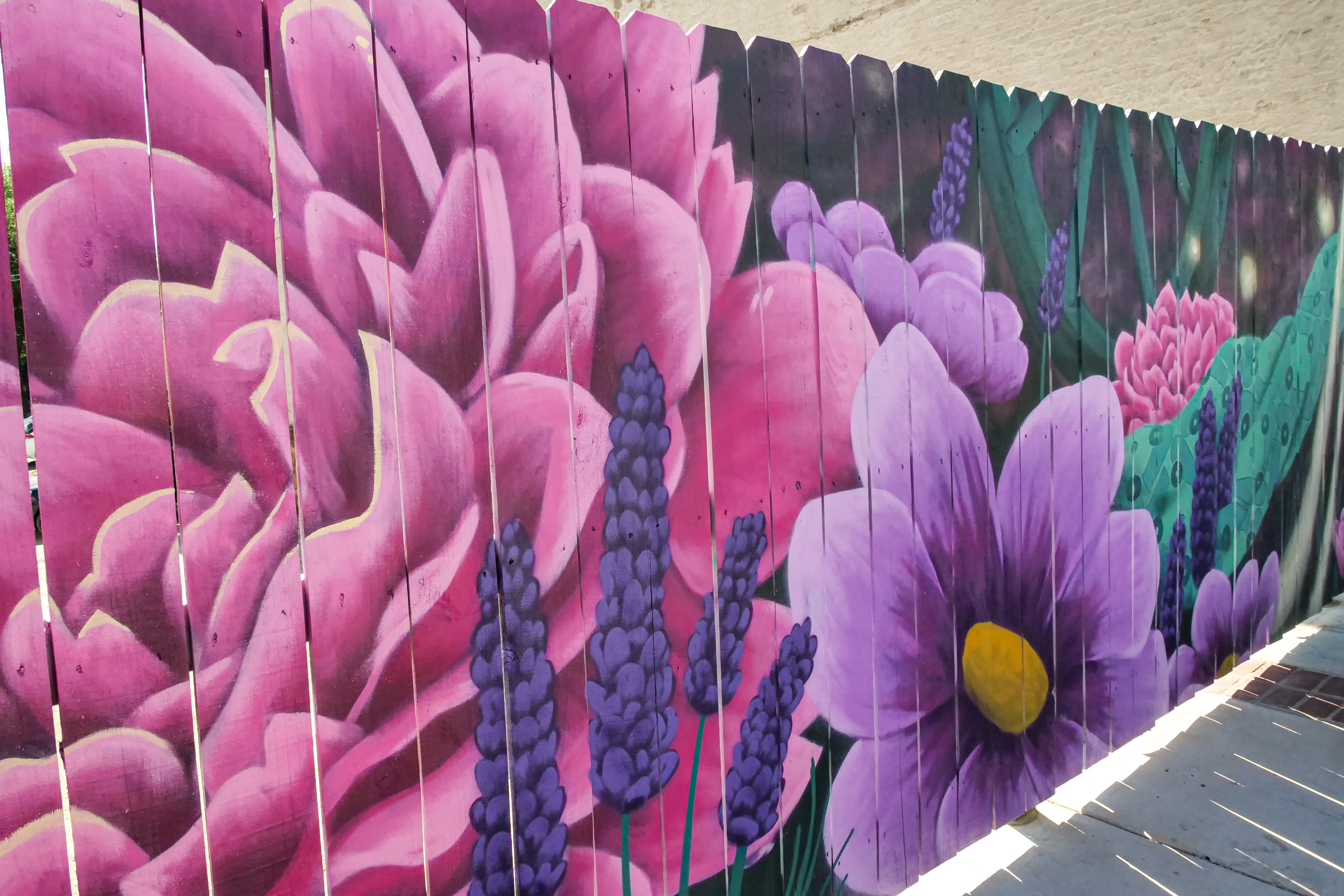 Flowers painted in the Mural in Downtown Concord